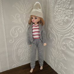リカちゃんハンドメイド服 L2322 リカちゃん ハンドメイド 服 スウェット ジャージ ニット帽
