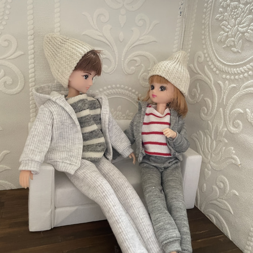 L2322 リカちゃん ハンドメイド 服 スウェット ジャージ ニット帽