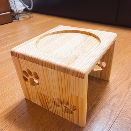 ペット、犬、猫用 フードスタンド フードテーブル 木製 餌台 餌