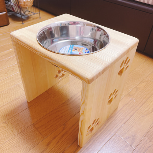 ペット フードスタンド フードテーブル 木製 餌台 餌入 水入れ