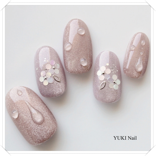 ♡涼しげドライフラワー♡ ネイルチップ　ハンドメイド ♡涼しげドライフラワー♡ ネイルチップハンドメイド