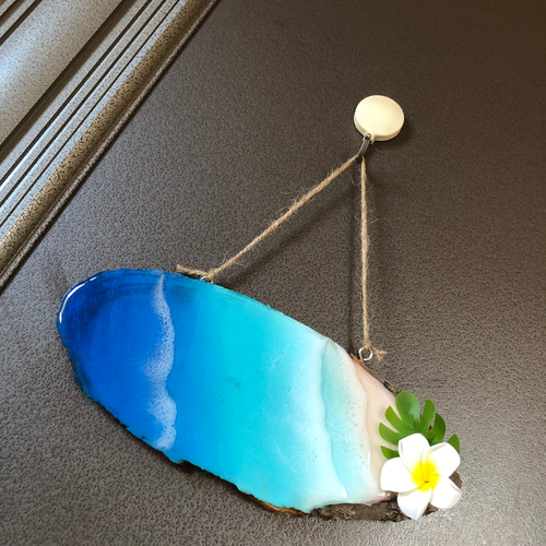 南国の癒し　レジンアート 久しぶりに作る絶景です❣️🌺🌴 とても爽やかな 南国の絶景です