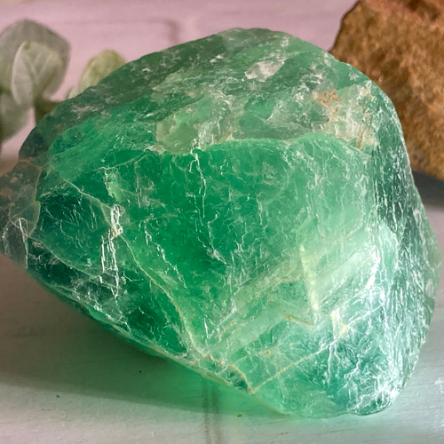 大サイズ✨ 受験御守り✿*:・虹入り フローライト 蛍石 ラフストーン