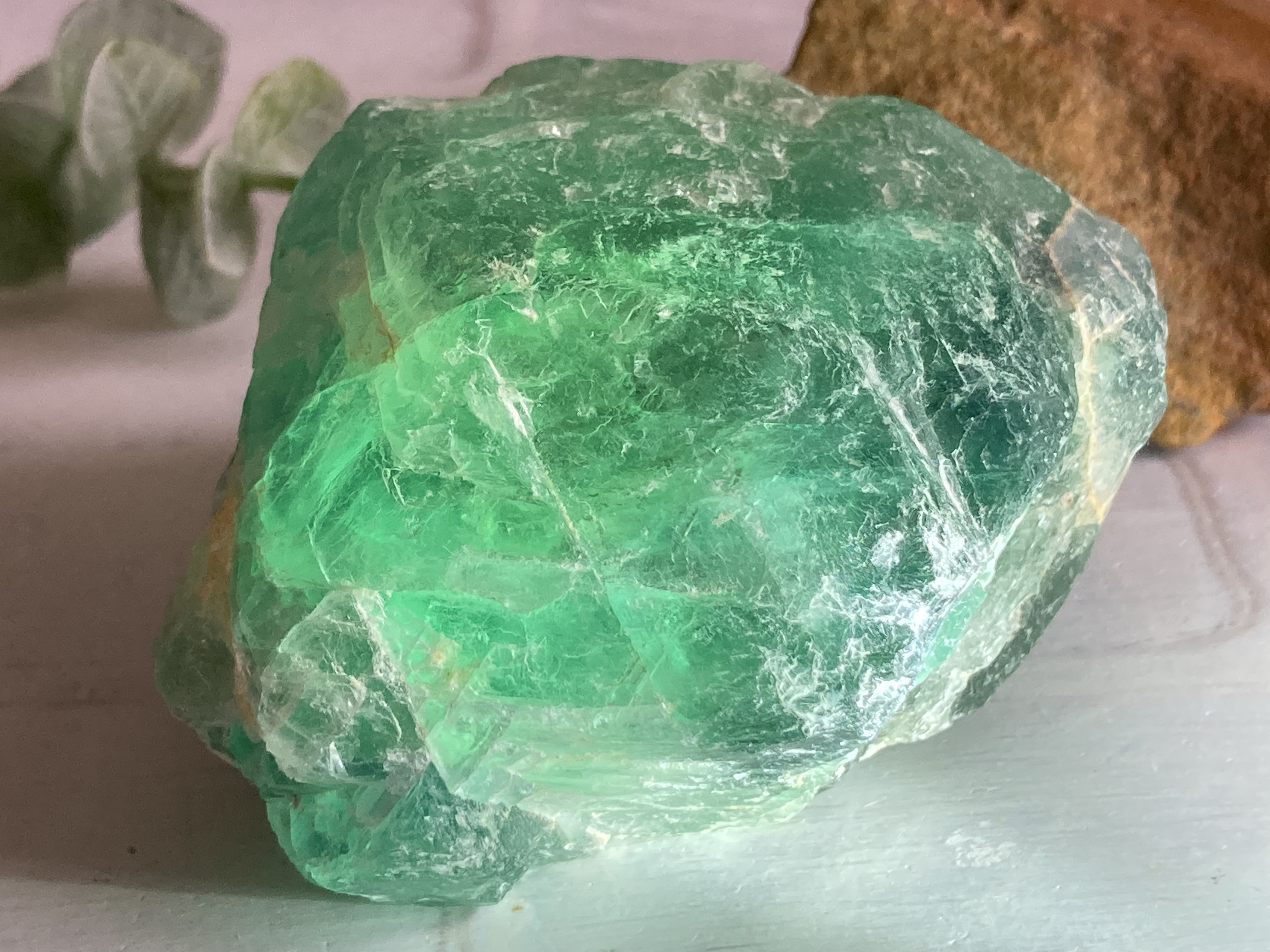 大サイズ✨　受験御守り✿*:・虹入り　フローライト　蛍石　ラフストーン　原石