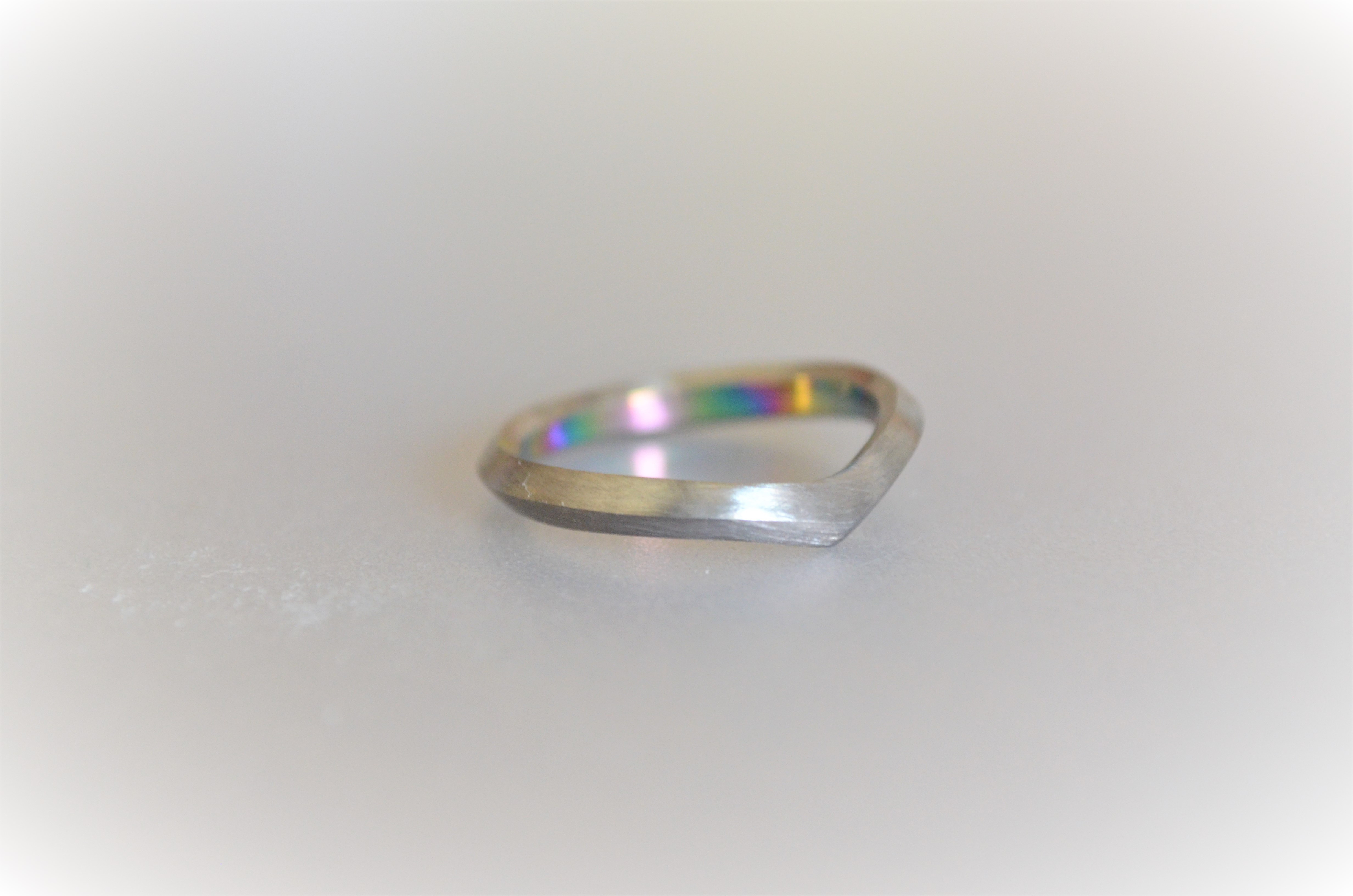 titanium ring・チタンリング・シルバーテトラ・ヘアライン・１５号