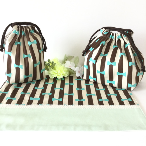 ♪new♪♡キューティーリボンストライプ☆通園通学3点セット