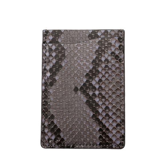 パイソン（蛇革）定期入れ パスケース （グレー） パスケース・定期