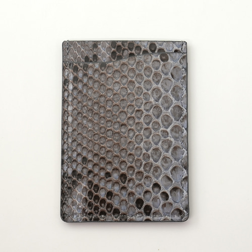 パイソン（蛇革）定期入れ パスケース （グレー） パスケース・定期