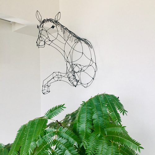 ワイヤーアート ワイヤークラフト 馬 ウマ horse 立体・オブジェ