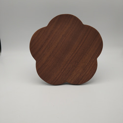 北欧テイスト　コンポート・ケーキスタンド　木製　ブラックウォールナット　直径約16センチ　輪花皿 3枚目の画像