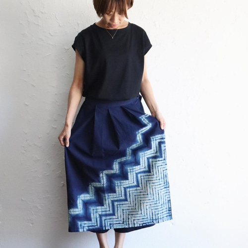 藍染 ラップスカートパンツ キュロット・ワイドパンツ sayu/坂 由香里