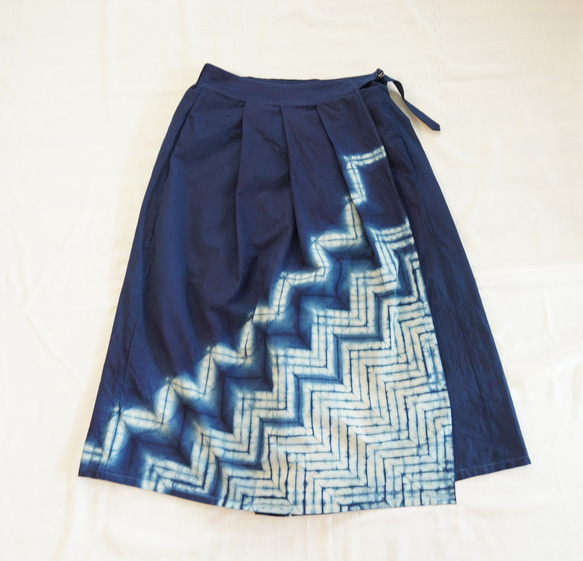 藍染　ラップスカートパンツ 5枚目の画像