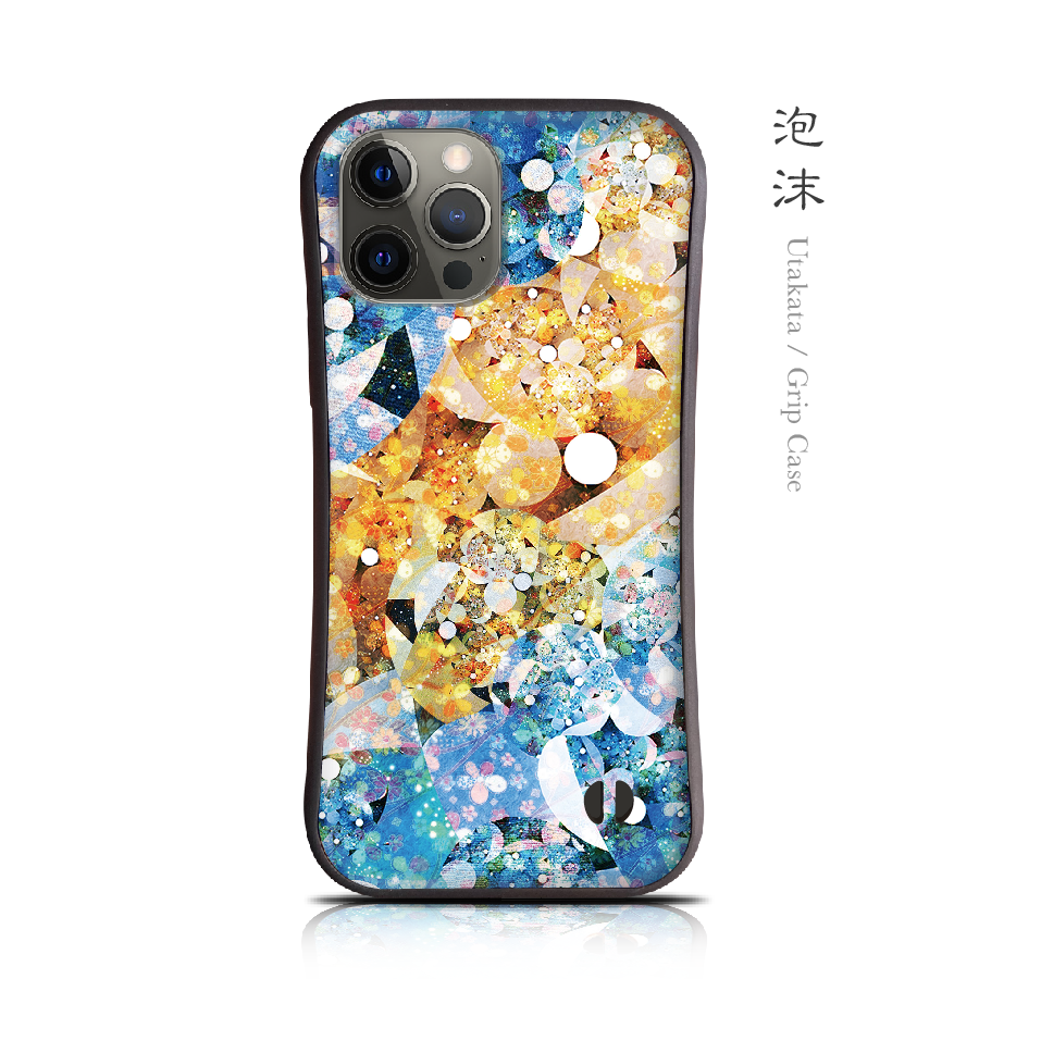 泡沫 - 和風 耐衝撃グリップiPhoneケース【iPhone17シリーズ対応/スマホカバー/iface型/和柄】