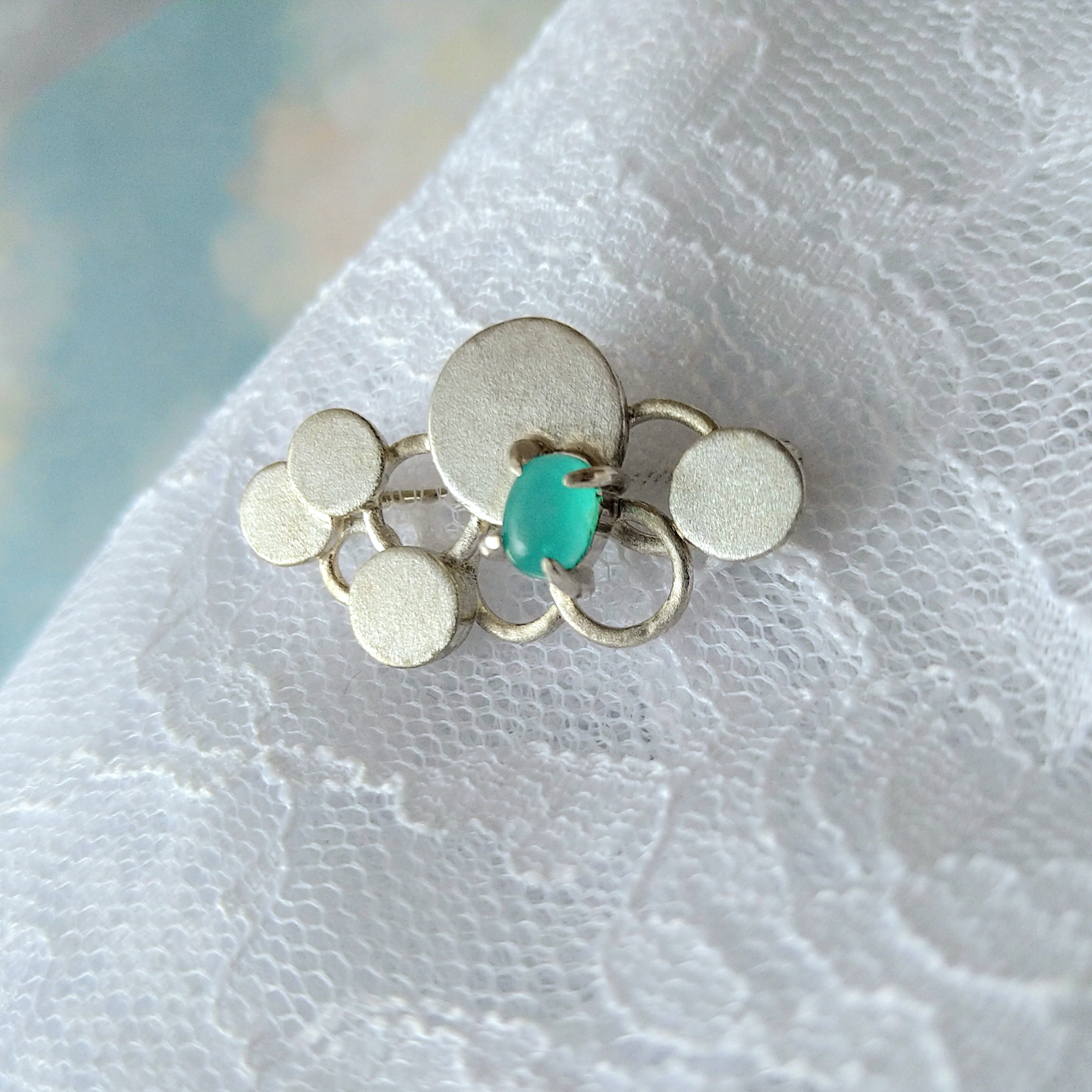 （silver950/アマゾナイト）雲のブローチ