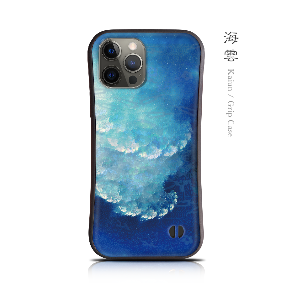 海雲 - 和風 耐衝撃グリップiPhoneケース【iPhone17シリーズ対応/スマホカバー/iface型/和柄】