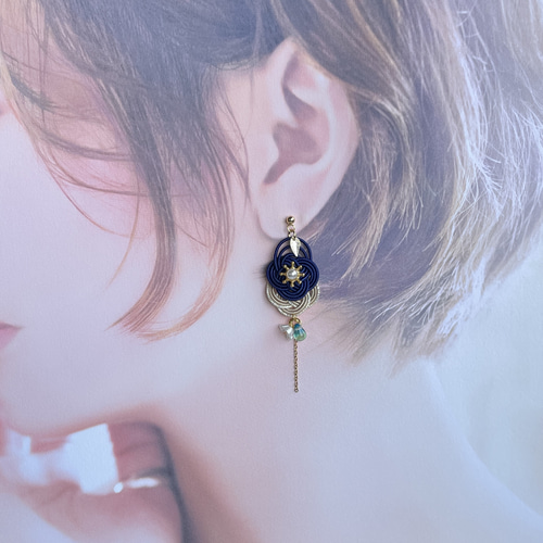暁】水引のピアス／イヤリング ピアス（フック・チェーン） HANAHANA
