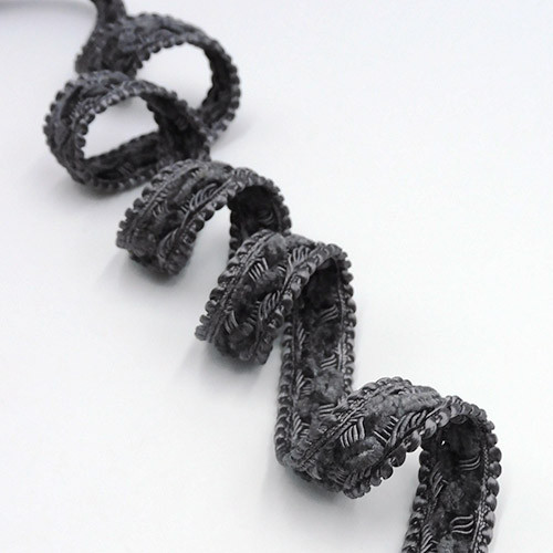 編み込みデザインブレード (Gray / グレー) 15mm x 50cm リボン 