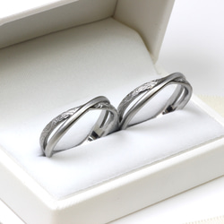 ✧*シルクの輝きペアリング°˖✧˖°°ハワイアンインフィニティシルクマット ペアリング サージカルステンレス 結婚指輪 1枚目の画像