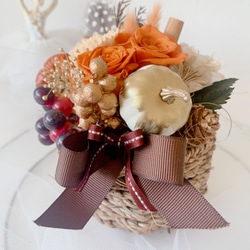 プリザーブドフラワーギフト✿ 秋色アレンジ✿秋のアレンジ✿オレンジ