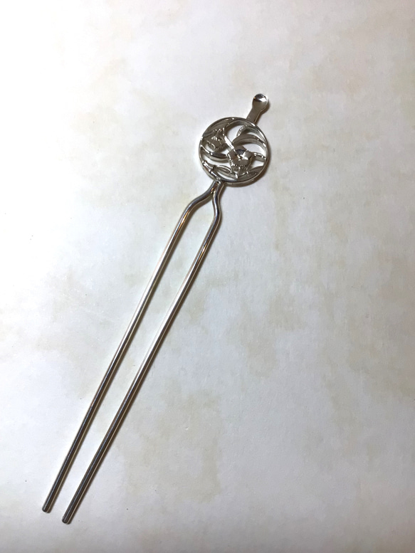 銀のかんざしペンダント　花紋　撫子 5枚目の画像