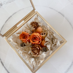 プリザーブドフラワーギフト✿ 秋色アレンジ✿秋のガラスケース