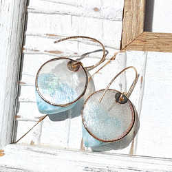 ❁Larimar sunrise earrings 14kgf♡超トップハイクオリティハートラリマー 14枚目の画像