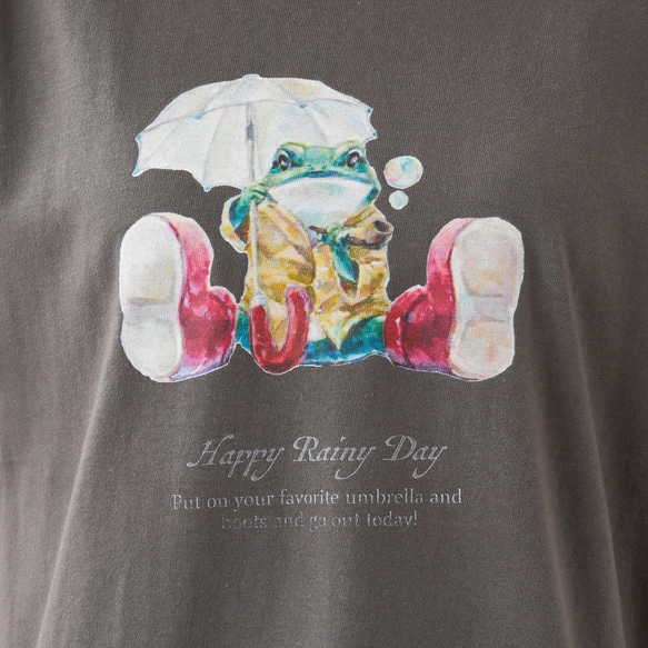 Happy Rainy Day Tシャツ チャコールグレー 2枚目の画像