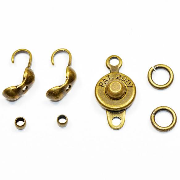 金具セット ニューホックセット 金古美 アンティークゴールド 1枚目の画像