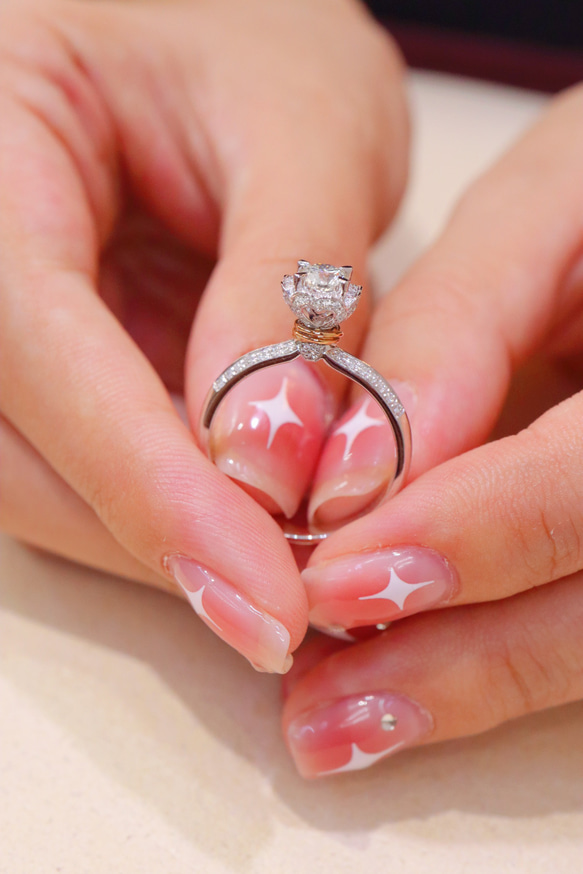 天然ダイヤモンドリングk18 指輪・リング パール大好き(体調不良のため  