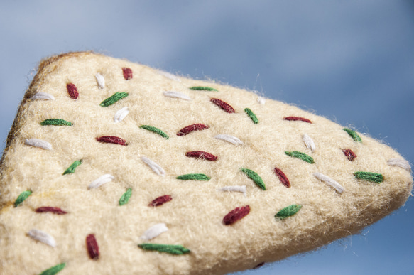 クリスマス交換ギフト 森の羊毛フェルトコースター - カレースコーン メキシカンスコーンピザ クリスマス交換ギフト 父の日ギフト 5枚目の画像