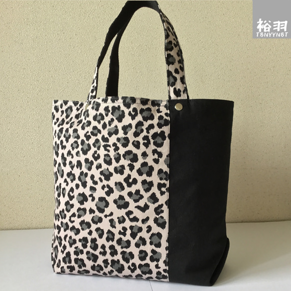 2309-55 ミニチュアトートサシェ 香り袋 レオパード シルバー ヒョウ柄 czysbg00671.jpg