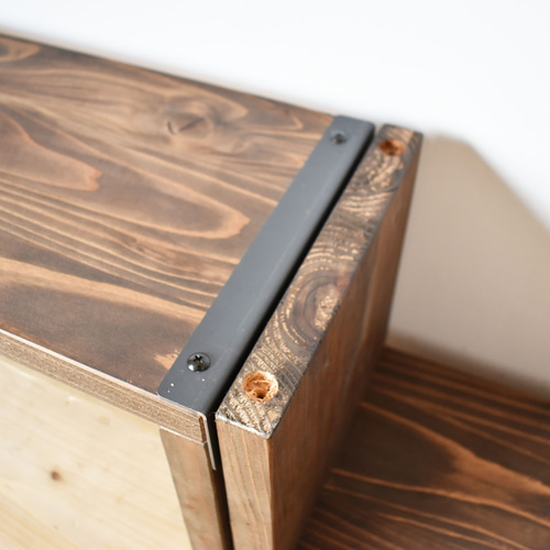 無垢材 スタッキングシェルフ【3個セット】/ ダークブラウン / 写真集