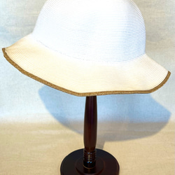 ペーパーブレードハット   折り畳める帽子   WHT 3枚目の画像