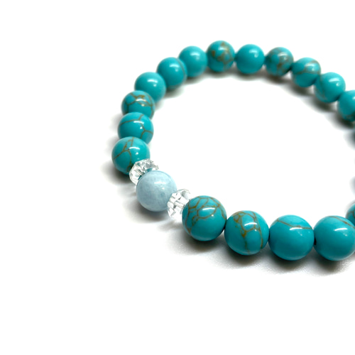 アクアマリン&ターコイズ ブレスレット /パワーブレス ストーンブレス