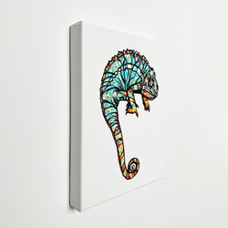 【アートパネル】chame-leon -ｶﾒﾚｵﾝ-【切り絵×ちぎり絵】爬虫類　おしゃれインテリア　個性的アート 6枚目の画像