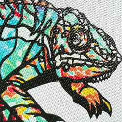 【アートパネル】chame-leon -ｶﾒﾚｵﾝ-【切り絵×ちぎり絵】爬虫類　おしゃれインテリア　個性的アート 4枚目の画像