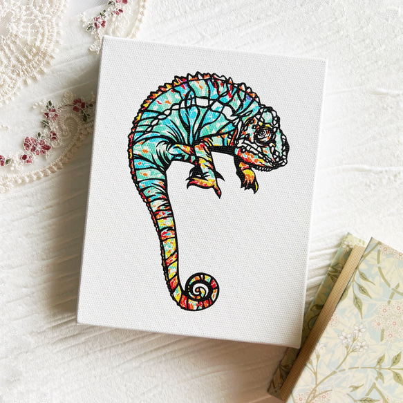 カメレオンキャンバスアートパネル