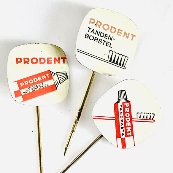 荷蘭帽別針 [PRODENT] 牙刷/牙膏 3 件套廣告套裝|古董復古 Brocanto 第3張的照片