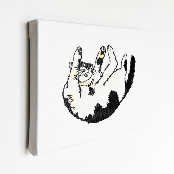 【アートパネル】ote-age -猫- 【切り絵×ちぎり絵】かわいい　ネコ　おしゃれインテリア　個性的アート 5枚目の画像