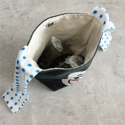 【文字オーダーOK!】温泉ごりらのころりんポーチ(青丸) 6枚目の画像