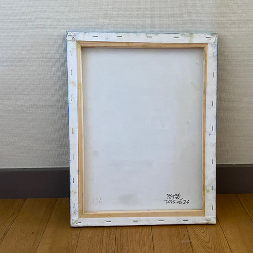 絵画。原画☆キャンバスF6【猫ちゃんはソファーに座って美しい