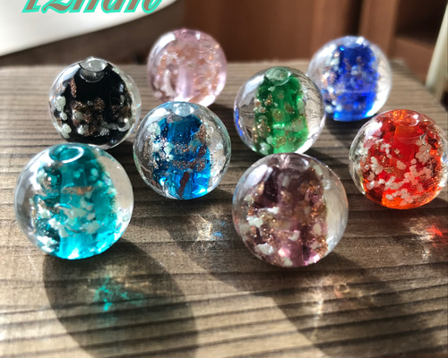 とんぼ玉 蓄光 とんぼ玉 12mm 8色8個×2セット＊トンボガラス＊アクセサリー