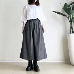 フレアーパンツ　Cotton Linen Denim Chambray　 2枚目の画像