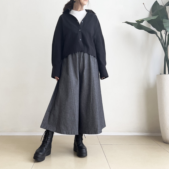 フレアーパンツ　Cotton Linen Denim Chambray　 7枚目の画像