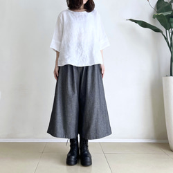 フレアーパンツ　Cotton Linen Denim Chambray　 5枚目の画像