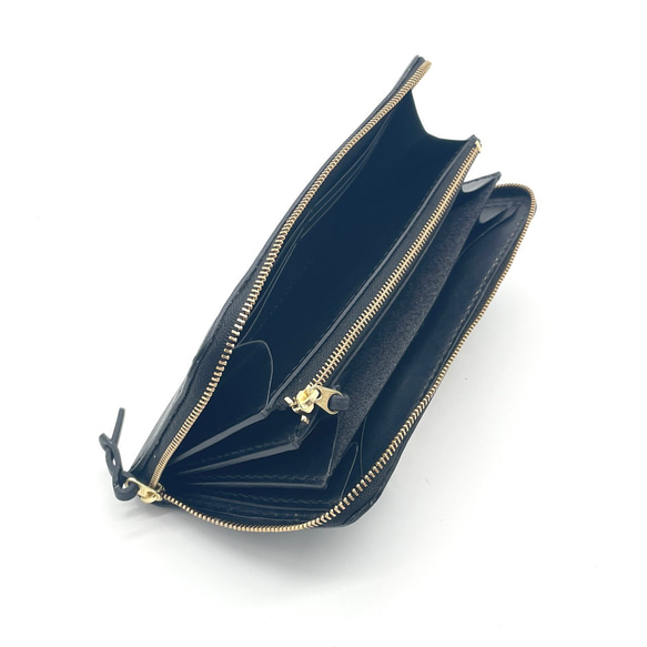 【22色から選べる・名入れ対応】レザーラウンドファスナーウォレット 革製長財布 革色22色×糸色15色 レザーカラー 縫い糸カラー