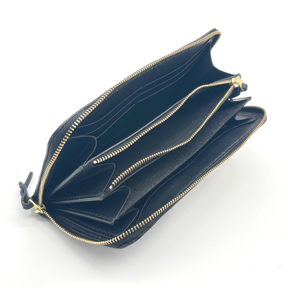 【22色から選べる・名入れ対応】レザーラウンドファスナーウォレット 革製長財布 革色22色×糸色15色 レザーカラー 縫い糸カラー