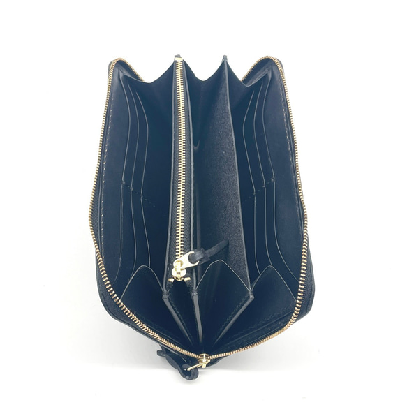 【22色から選べる・名入れ対応】レザーラウンドファスナーウォレット 革製長財布 革色22色×糸色15色 レザーカラー 縫い糸カラー