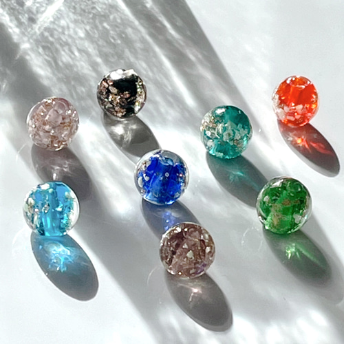 蓄光 とんぼ玉 8mm 8色8個×2セット＊トンボガラス/蛍光石