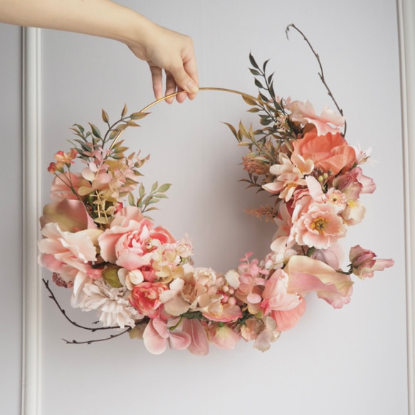 フープブーケ ( テラコッタ胡蝶蘭 ) ▶︎ #ウェディングブーケ #花束 #ブートニア